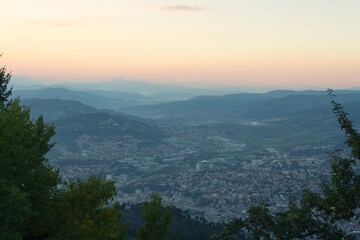 Obraz premium Sunset in the mountains near Sarajevo. Bosnia and Herzegovina