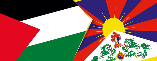 Palestine and Tibet flags, two vector flags.