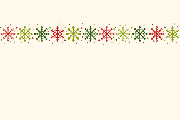 Christmas background with snowflakes. Winter card with copyspace. Vector