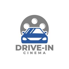 cinema drive-in logo. car vector.