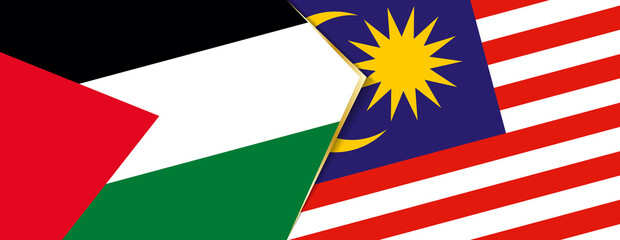 Palestine and Malaysia flags, two vector flags.