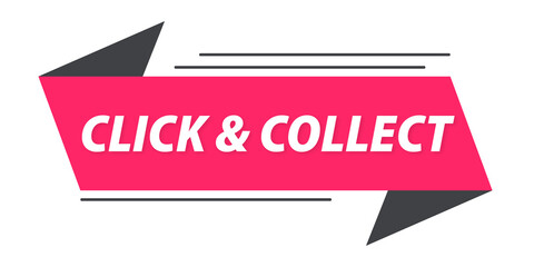 click and collect bannière rose