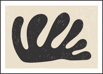 Matisse inspired contemporary collage wall art with abstract organic shapes