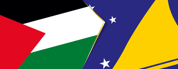 Palestine and Tokelau flags, two vector flags.