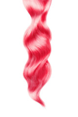 Pink shiny hair on white background, isolated