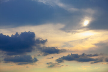 Clouds with soft glowing sun light