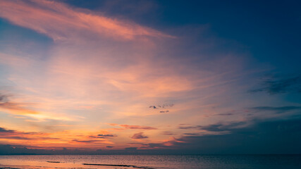 sunset sky background over the sea in the evening ,dusk sky twilight
