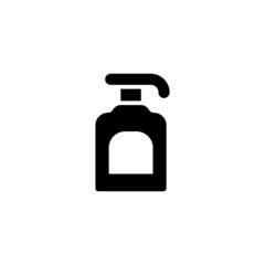Lotion Icon in black flat glyph, filled style isolated on white background