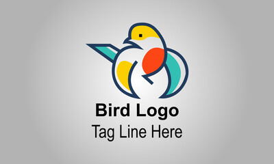 Abstract Colorful Creative Bird Logo Design Vector