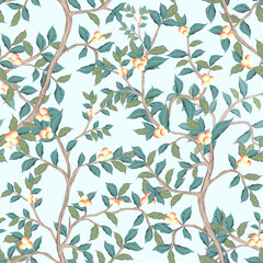 peach tree seamless pattern for fabrics, paper, wallpaper - 390392790