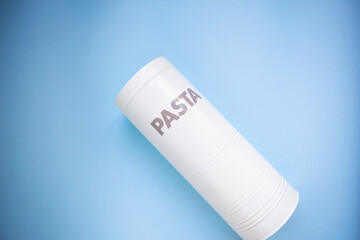 White tin can for pasta