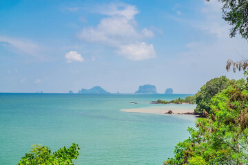 Beautiful seascape and Endless horizon at Ao nang beach in krabi city Thailand.Krabi - in southern...