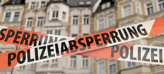 Polizeiabsperrung in der Stadt