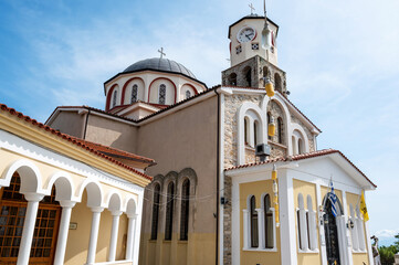 Fototapeta na wymiar Orthodox Church at old town in Kavala, Greece