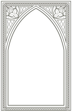 Vintage gothic background with arch outline drawing
