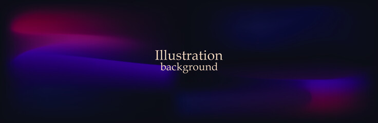 Red, purple fluid gradient on dark background. vector illustration