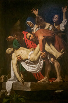 michelangelo Merisi, alias Caravaggio (1571-1610) .The Entombment of Christ,  oil on canvas, 1602–1603. Pinacoteca Vaticana, Rome