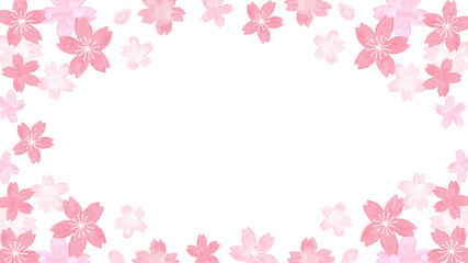 Obraz na płótnie Canvas 水彩で描いた桜の背景イラスト