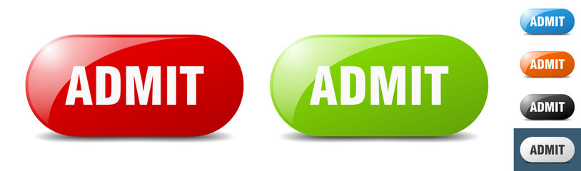 admit button. key. sign. push button set