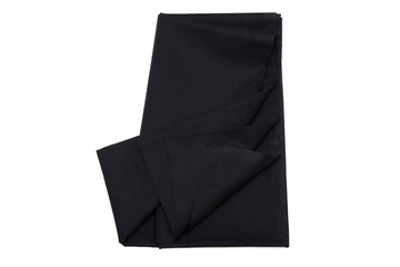 Black cotton material on a white background.