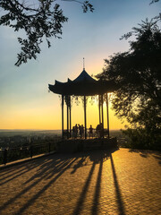 Chinese gazebo in Pyatigorsk at sunset