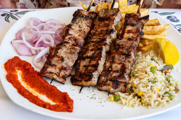 Meal in a restaurant