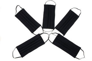 Black, cotton virus protection mask