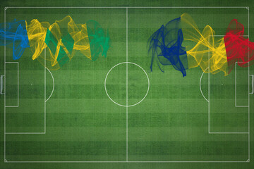 Saint Vincent and the Grenadines vs Romania Soccer Match, national colors, national flags, soccer...