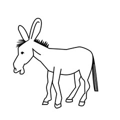 Graphic image of a donkey on a white background