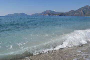 Seashore. Sea wave. Clean sea. Kırdak Parkı.