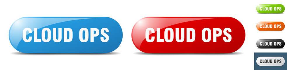 cloud ops button. key. sign. push button set