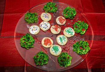 Christmas baking wreathes and pastries