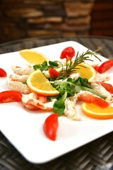 Italian first courses served with a good glass of wine in a luxury restaurant on the Ligurian Riviera