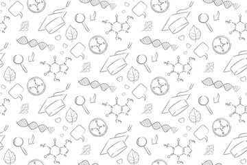 Seamless pattern on the theme of school education