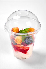 Dessert in a plastic glass