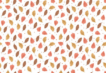 Simple botanical pattern in red colors on white
