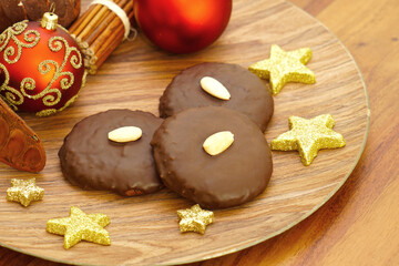 Gingerbread with almond with christmassy decoration