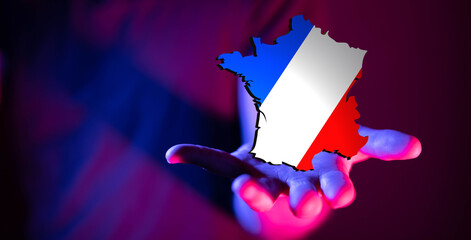 digital france map of the country 3d