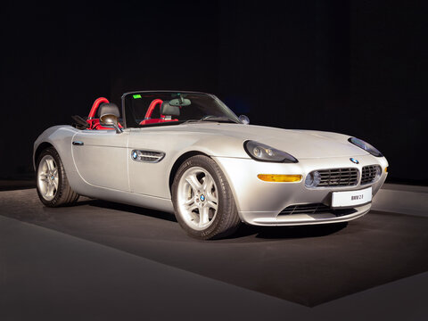BARCELONA, SPAIN-MAY 11, 2019: 1999 BMW Z8 E52 (James Bond films) at the 100 years of the Automobile Exhibition