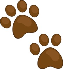 Vector illustration of paw prints emoticon