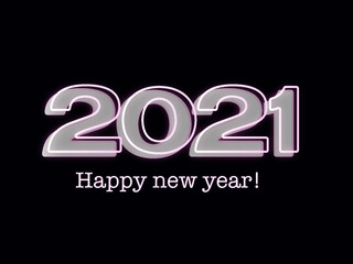 Fototapeta na wymiar 2021 Happy New Year Neon
