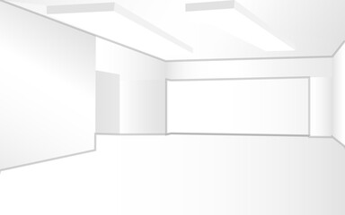 Empty room interior background. Lights and shadows, isolated vector illustration.