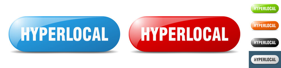 hyperlocal button. key. sign. push button set