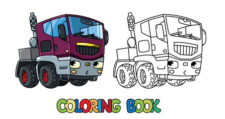 Hauler. Funny small truck or tractor coloring book © passengerz