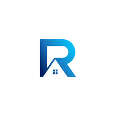 home letter r vector logo, real estate vector logo