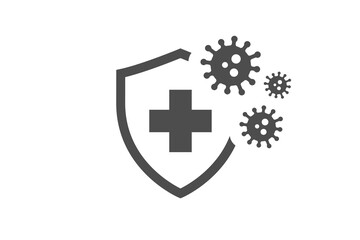 Coronavirus with medical shield guard