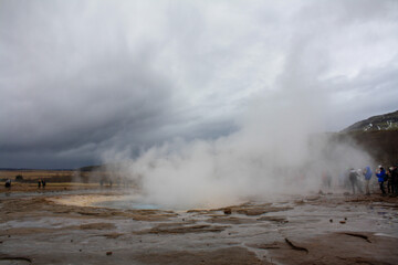 Geysir, heiße Quelle in Island. Beim Origial Geysir, Geysir