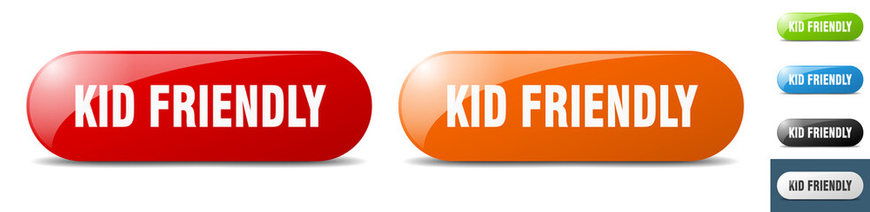 kid friendly button. key. sign. push button set