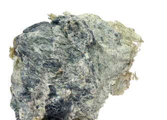 Raw mineral asbestos on white background