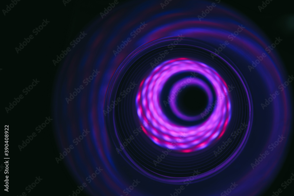 Aufkleber Beautiful Abstract swirl tunnel with violet light on a background pattern textured for design.